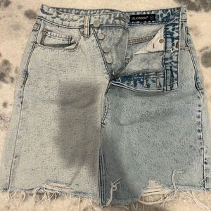 [BLANKNYC] Womens Overflap Fly Denim Skirt, Blue